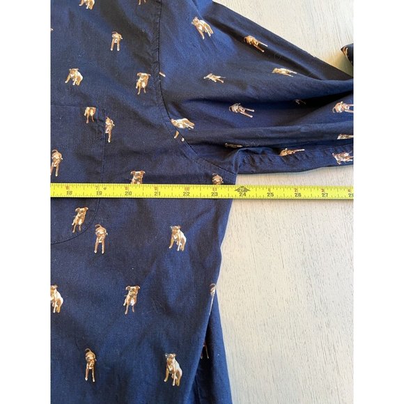 J.Crew‎ Men’s Navy Dog Button Down Long Sleeve Shirt Size XL - Picture 10 of 10